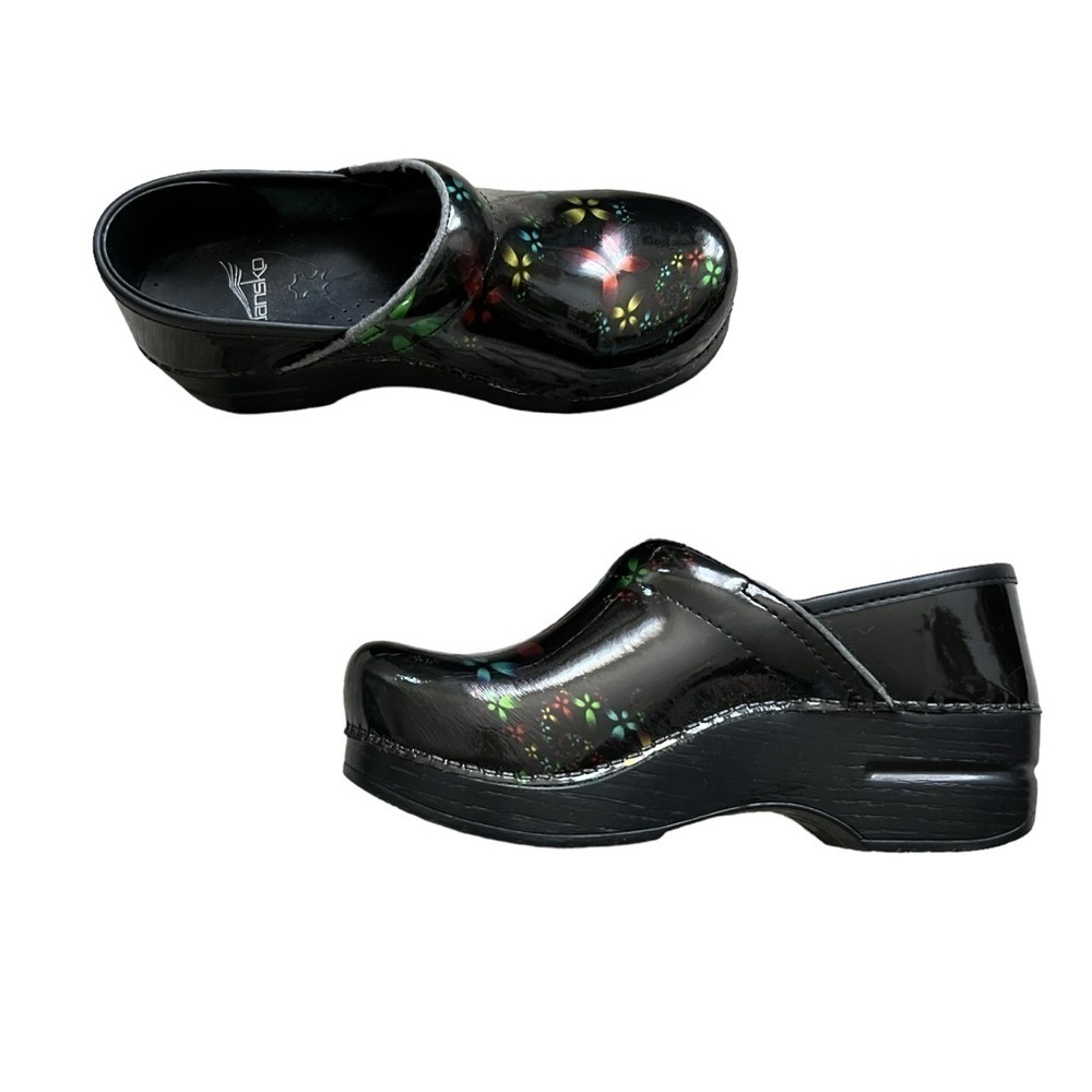 DANSKO Black Scatter Floral Clogs